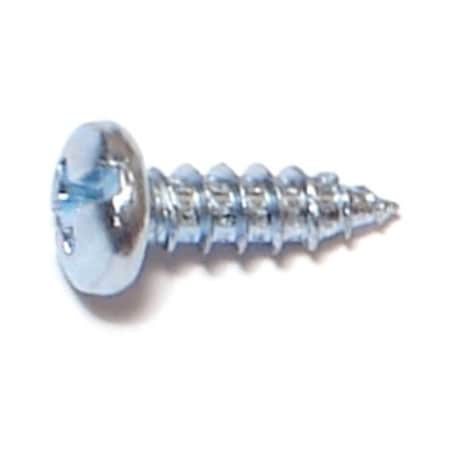Midwest Fastener Sheet Metal Screw, #7 x 1/2 in, Zinc Plated Steel Pan Head Combination Phillips/Slotted Drive 03167